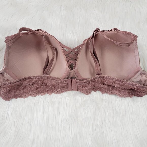 Torrid Curve Pink Lace Bra Size 46B Push Up Plunge Adjustable Women's Wired - Picture 3 of 10